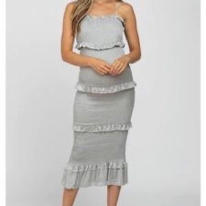 PINK BLUSH Maternity Fitted Satin Dress